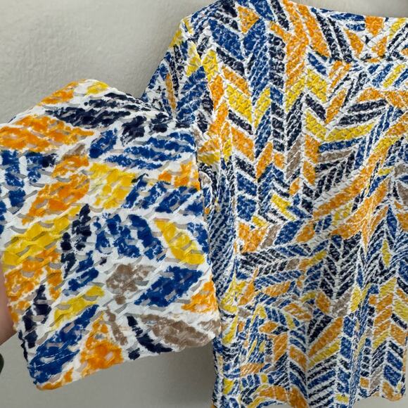 Vintage Ruby Road Womens Yellow Blouse 3/4 Sleeve Abstract Stretch Size Small - Picture 10 of 10